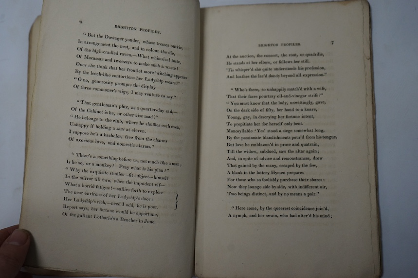 Traverse, Thomas.- Brighton Profiles; or Likenesses Drawn in Rhymes to his Brother Charles, London, Charles Stocking, 1822.